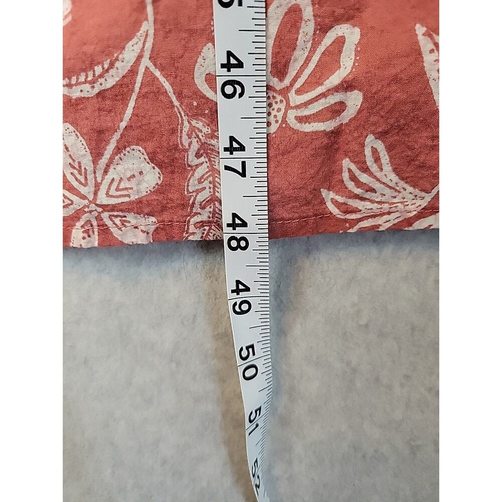 C&C California Cotton Coral Floral Gathered Waist Midi Dress Women's Med Pockets - Picture 9 of 13